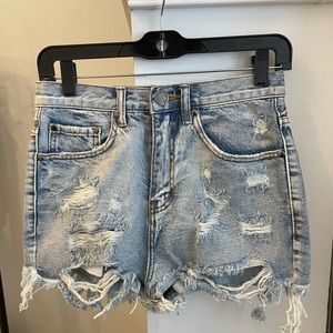 Extra Distressed Light Washed Shorts